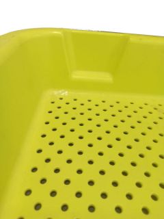 CUBETA PLÁSTICO RECTANGULAR 60x40x6 cm. VERDE PERFORADA 10Lts