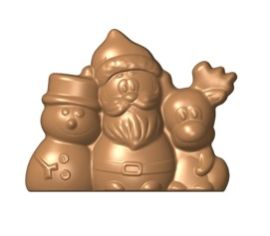MOLDE MUÑECO NIEVE+PAPA NOEL+RENO 78x60xh.29,6mm - 32gr